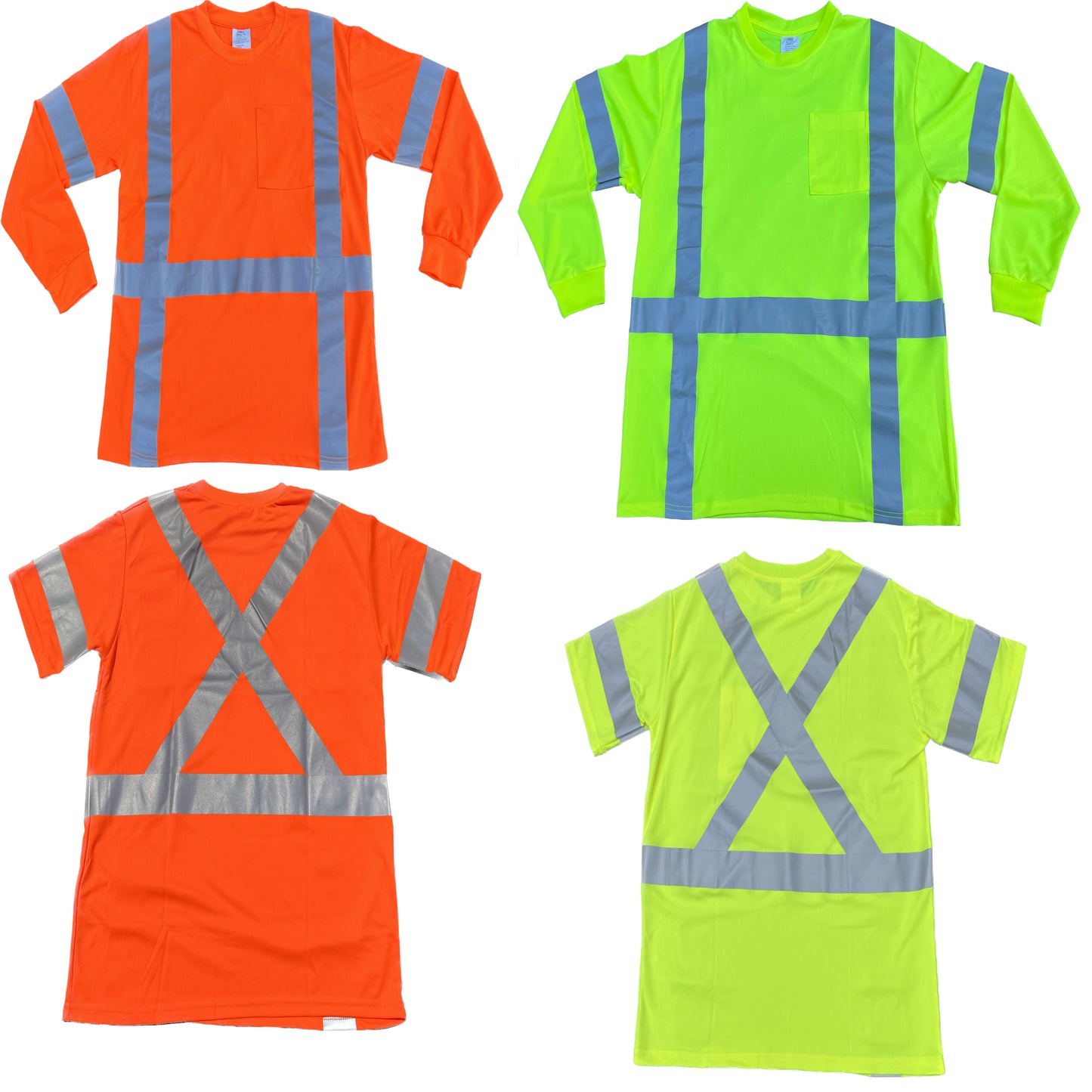 ANSI CLASS 3 Reflective safety t-shirt tee with pockets