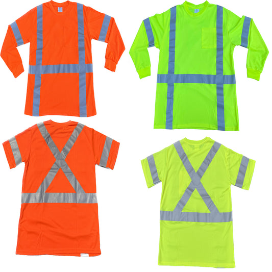ANSI CLASS 3 Reflective safety t-shirt tee with pockets